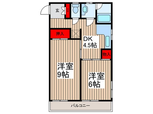 ブランベ－ルⅡの物件間取画像